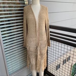 Zara Beige Knit Longline Sweater NEW with tags!